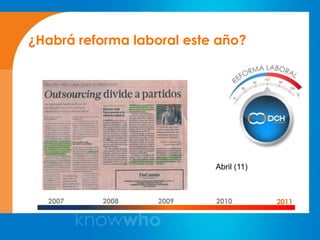 ¿Habrá reforma laboral este año?




                           Abril (11)



  2007    2008     2009    2010         2011
 