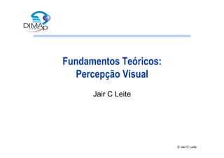 Fundamentos Teóricos:
   Percepção Visual
      Jair C Leite




                        © Jair C Leite
 
