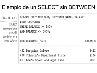 Ejemplo de un SELECT sin BETWEEN
 
