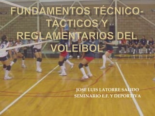 FUNDAMENTOS TÉCNICO-TÁCTICOS Y REGLAMENTARIOS DEL VOLEIBOL JOSE LUIS LATORRE SALIDO SEMINARIO E.F. Y DEPORTIVA 
