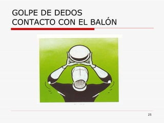 GOLPE DE DEDOS CONTACTO CON EL BALÓN 