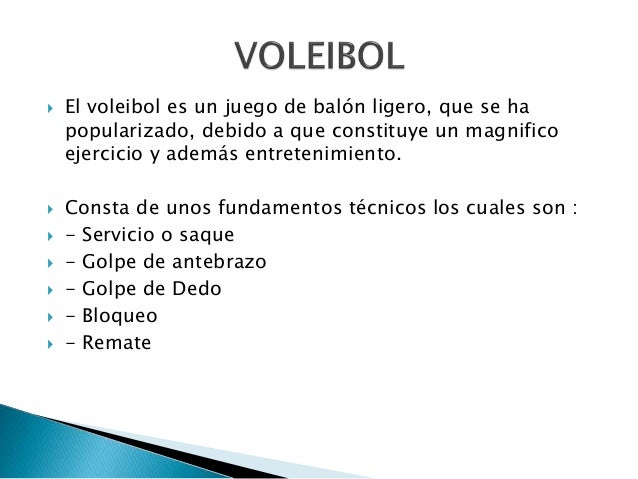 Fundamentos técnicos del voleibol