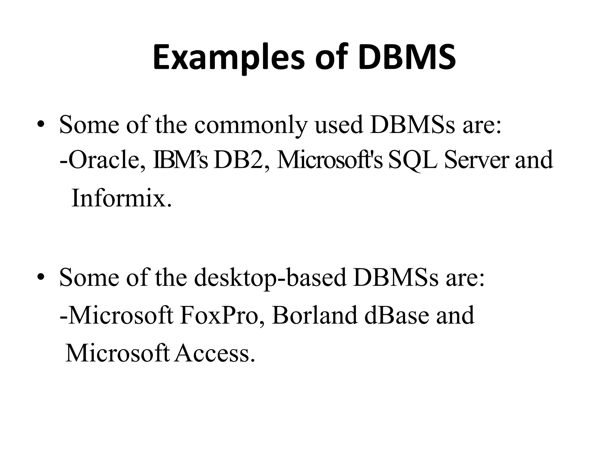 Fundamentals of DBMS | PPTX | Computing | Technology & Computing