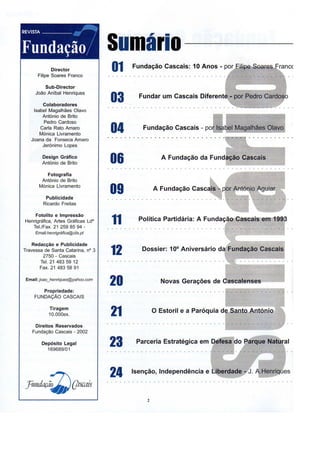 Fundação Cascais - 10º Aniversário - 2003