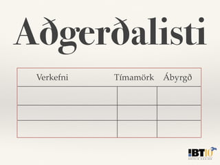 Fundarritun og vinnufundir