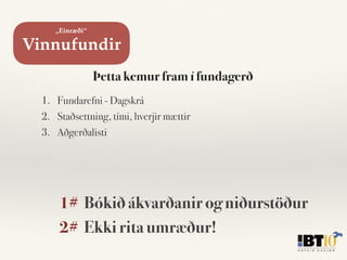 Fundarritun og vinnufundir