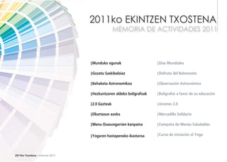 Fundación ULMA - Informe de Actividades 2011