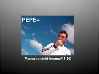 PEPE=  (Man/urban/mid-income/18-30)  