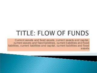 Current assets and fixed assets, current assets and capital,
current assets and fixed liabilities, current liabilities and fixed
liabilities, current liabilities and capital, current liabilities and fixed
assets

 