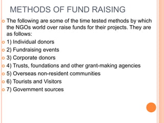 The concept of Fund Raising