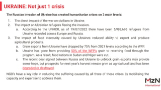 The Russian invasion of Ukraine has created humanitarian crises on 3 main levels:
1. The direct impact of the war on civil...