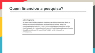 Quem financiou a pesquisa?
 