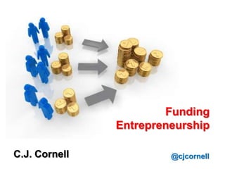 Funding
               Entrepreneurship

C.J. Cornell            @cjcornell
 