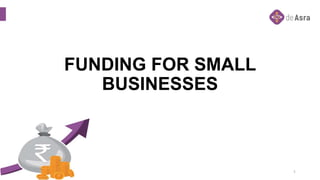 FUNDING FOR SMALL
BUSINESSES
1
 