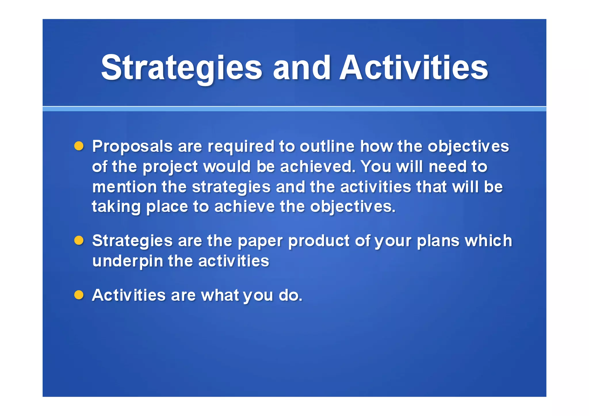 Tips on writing a Funding proposal