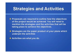 Tips on writing a Funding proposal