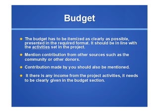 Tips on writing a Funding proposal