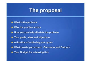 Tips on writing a Funding proposal