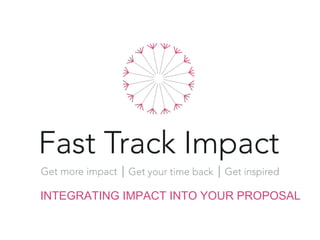 INTEGRATING IMPACT INTO YOUR PROPOSAL
 