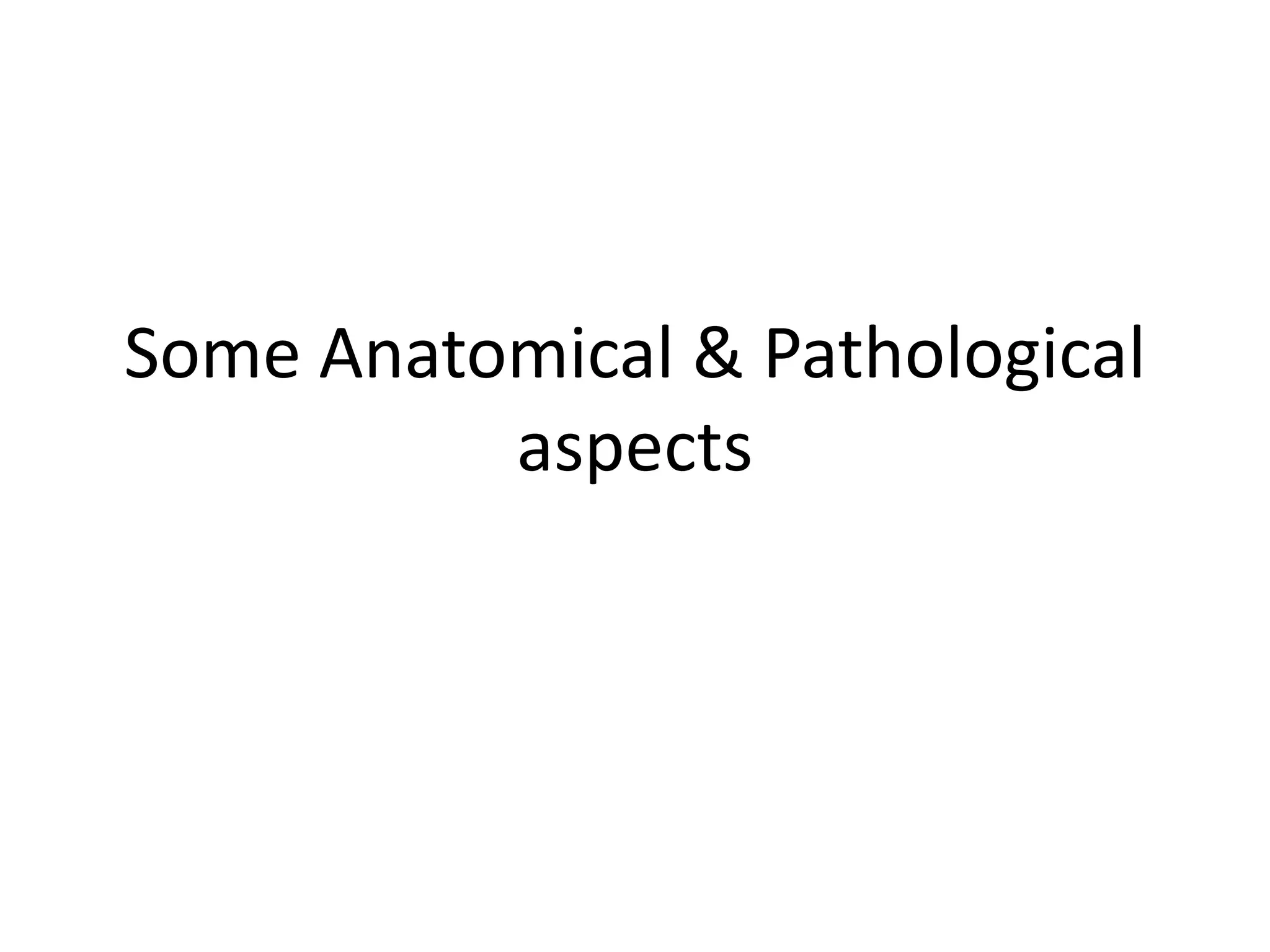 Some Anatomical & Pathological
aspects

 