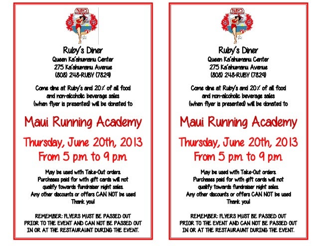 maui running academy fundraiser flyer