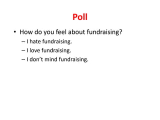 Fundraising concepts