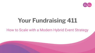 Your Fundraising 411
How to Scale with a Modern Hybrid Event Strategy
 
