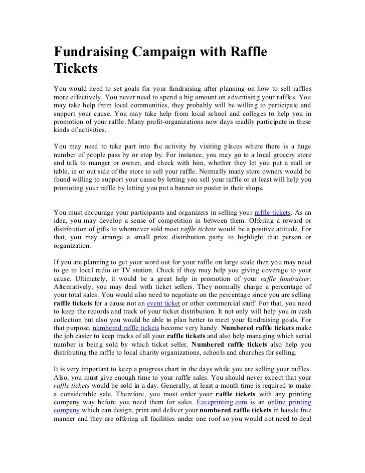 fundraising campaign with raffle tickets fundraiser raffle tickets