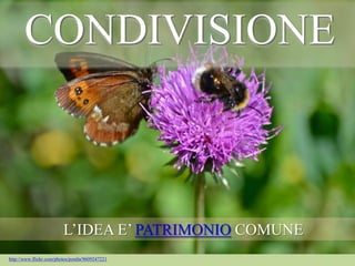 CONDIVISIONE

L’IDEA E’ PATRIMONIO COMUNE
http://www.flickr.com/photos/pontla/9609247221

 