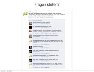 Fragen stellen?




Mittwoch, 6. April 2011
 