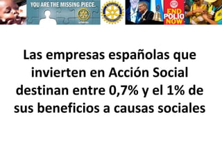 Las empresas españolas que invierten en Acción Social destinan entre 0,7% y el 1% de sus beneficios a causas sociales 
