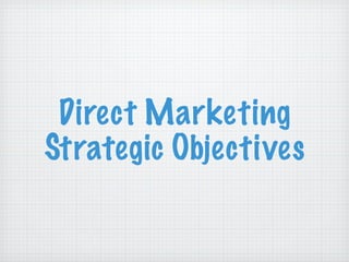 Direct Marketing Strategic Objectives 