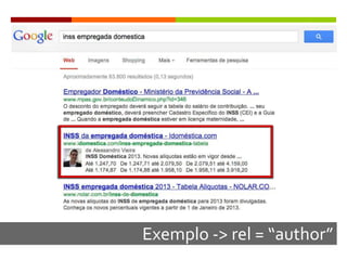 Exemplo -> rel = “author”
 