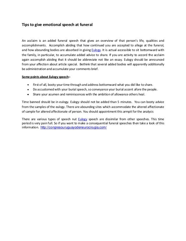 Tips to give emotional speech at funeral