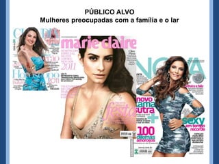 PÚBLICO ALVO
Mulheres preocupadas com a família e o lar
 