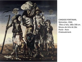 CANDIDO PORTINARI,
Retirantes, 1944.
Óleo s/ tela, 180x 190 cm.
Museu de Arte de São
Paulo - Assis
Chateaubriand.
 