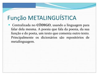 Funções da linguagem e elementos da comunicação