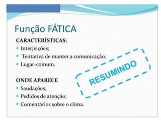 Funções da linguagem e elementos da comunicação