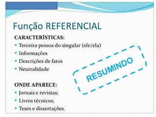 Funções da linguagem e elementos da comunicação