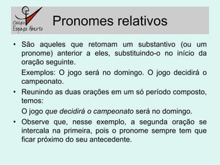 Funções do pronome relativo