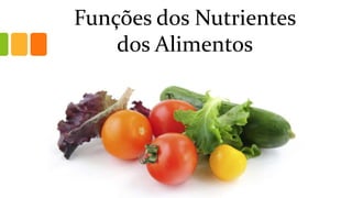 Funções dos Nutrientes
dos Alimentos
 