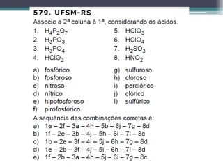 Funções inorgânicas   ácidos