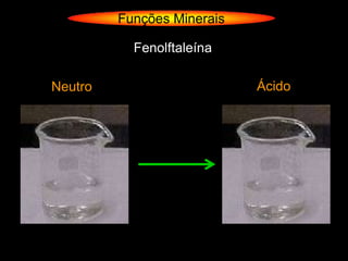 Funções Minerais

           Fenolftaleína

Neutro                      Ácido
 
