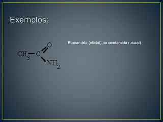Etanamida (oficial) ou acetamida (usual)
 