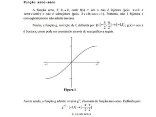 Funções trigonométricas inversas - 1 ano
