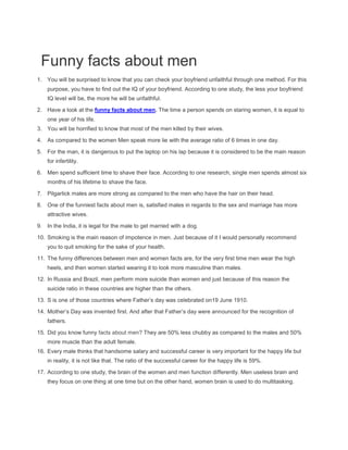 Fun facts about men