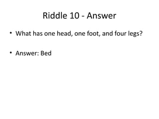 Engaging Collection of Classic and Clever Riddles with Answers | PPTX