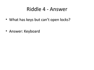 Engaging Collection of Classic and Clever Riddles with Answers | PPTX