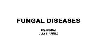 FUNGAL DISEASES
Reported by:
JULY B. ARIÑEZ
 