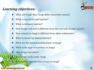 Fungi general-characteristics-ppt | PPTX | Biological Sciences | Science